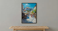 Athens Market Wall Art, Greece Antique Home Decor - Historic Acropolis View Trinket Summer Holiday