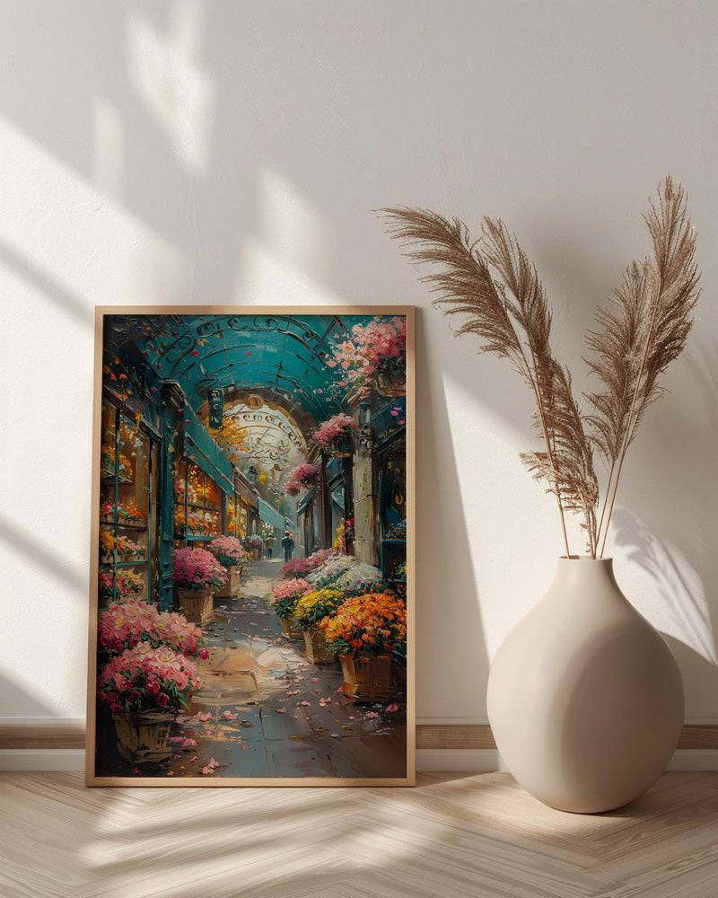 Paris Flower Wall Art, France Garden Home Decor - Green Iron Pavilion Orchid Summer Setting