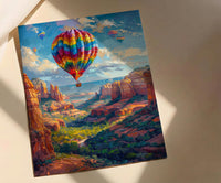 Sedona Hot Air Balloon Art Print, Arizona Nature Decor - Majestic Red Rock Summer