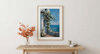 Hamptons White Rose Poster, Luxury Beach House Coastal Decor - Beautiful Garden Summer Bloom