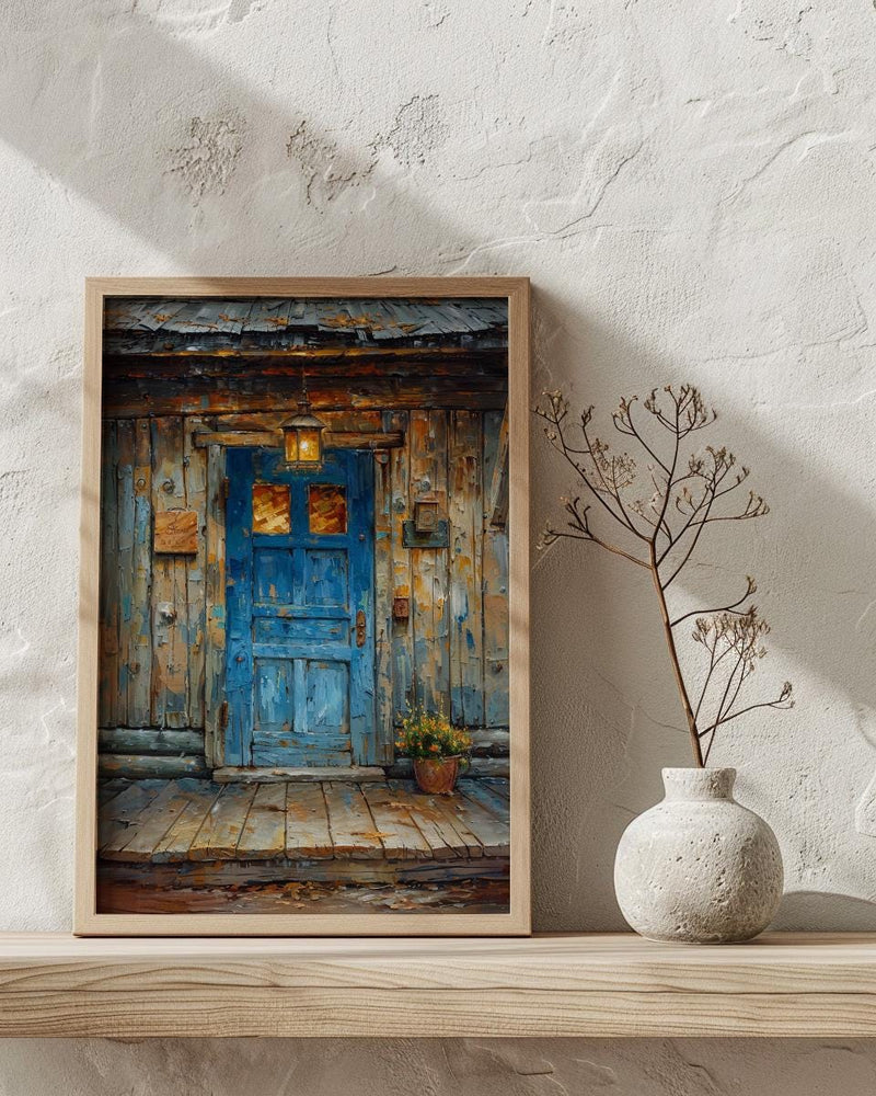 Western Saloon Art Print, Historic Cowboy Town Decor - Rustic Wooden Building Dusty Summer Heat