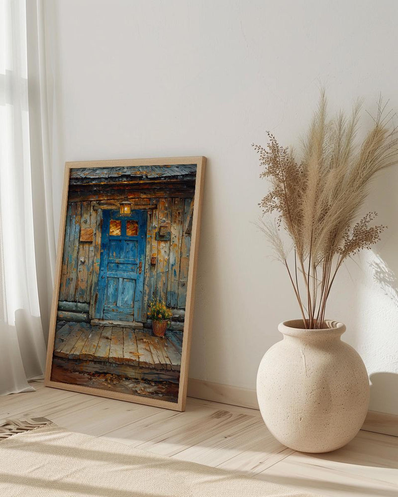 Western Saloon Art Print, Historic Cowboy Town Decor - Rustic Wooden Building Dusty Summer Heat