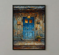 Western Saloon Art Print, Historic Cowboy Town Decor - Rustic Wooden Building Dusty Summer Heat