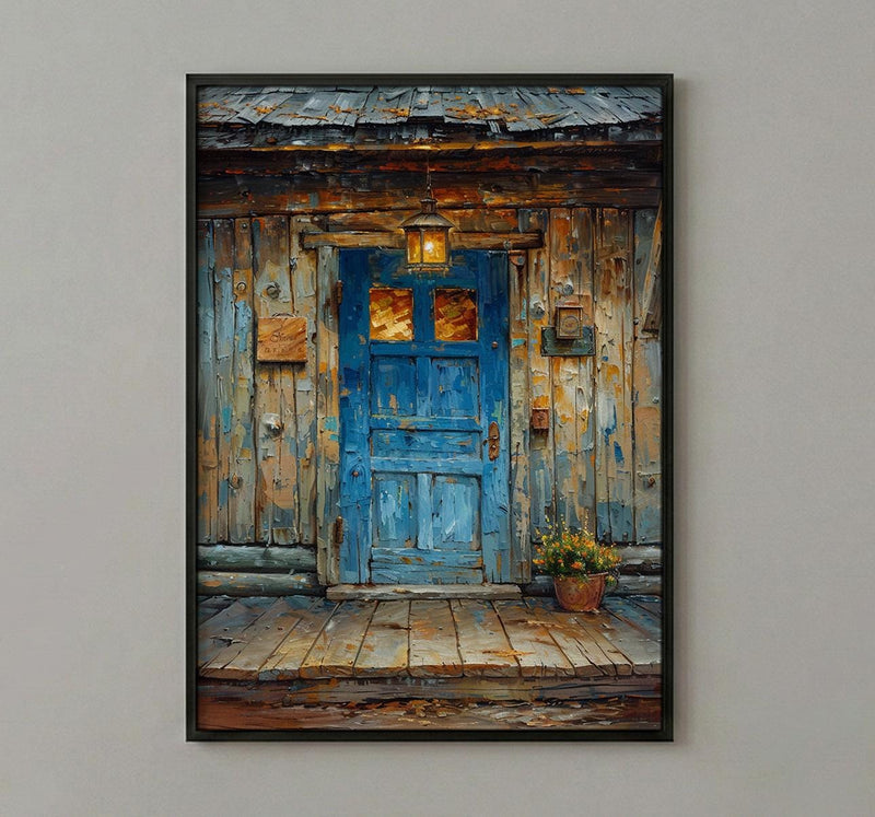 Western Saloon Art Print, Historic Cowboy Town Decor - Rustic Wooden Building Dusty Summer Heat