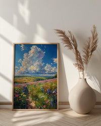 Prairie Thunder Cloud Poster, Wild Open Field Nature Decor - Dramatic Summer Storm Sky View