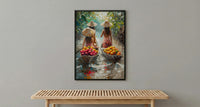 Thai Floating Market Art, Tropical Fruit Decor - Summer Boat Print