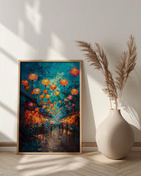 Hoi An Lantern Poster, Night Market Decor - Vietnam Street Art