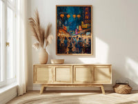Taipei Night Market Print, Street Food Cart Decor - Taiwan Summer Art