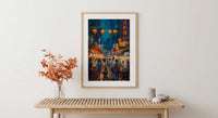 Taipei Night Market Print, Street Food Cart Decor - Taiwan Summer Art