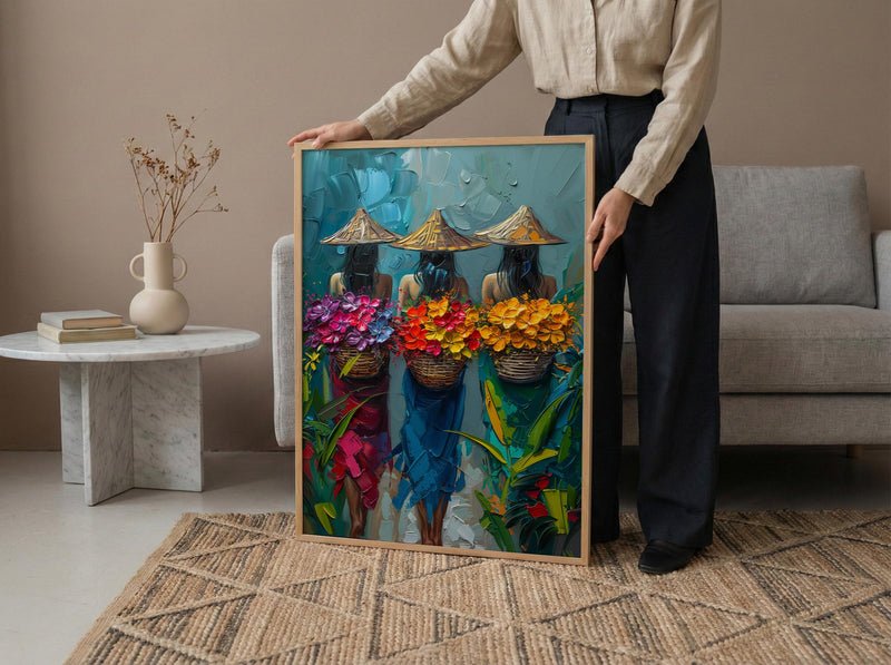 Bali Flower Market Art, Tropical Floral Decor - Summer Nature Print