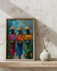 Bali Flower Market Art, Tropical Floral Decor - Summer Nature Print