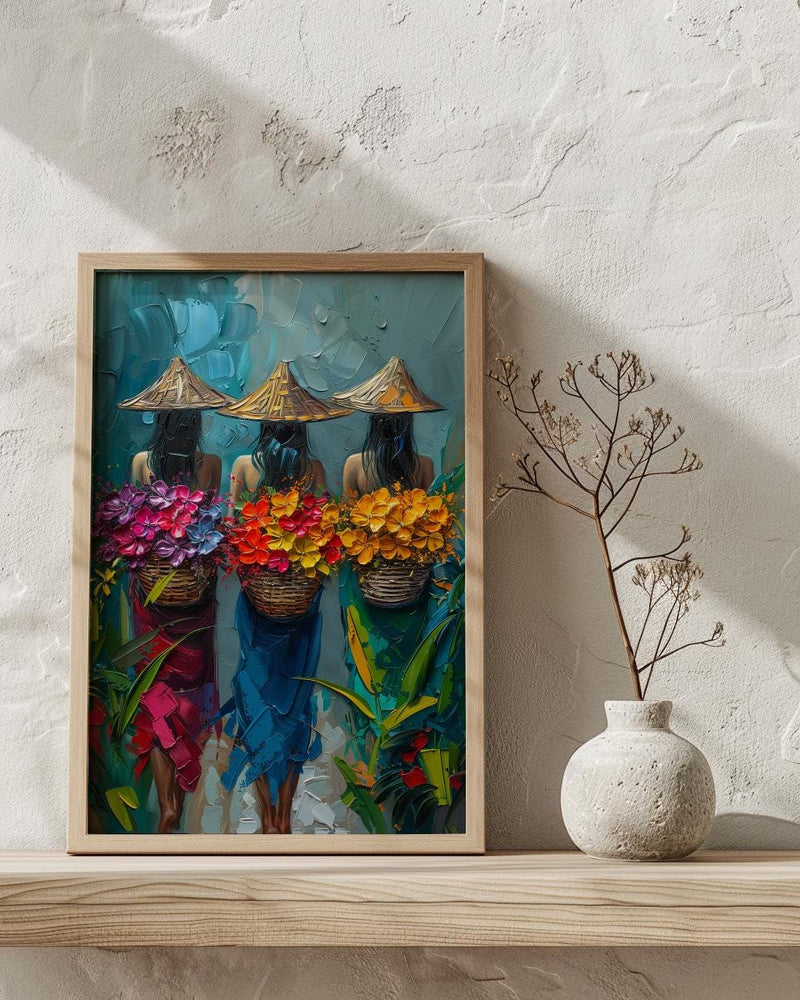 Bali Flower Market Art, Tropical Floral Decor - Summer Nature Print