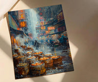 Hong Kong Street Art, Dim Sum Stall Decor - Summer Night Market