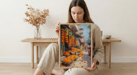 Jaipur Market Art Print, Orange Marigold Decor - India Street Poster