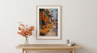 Jaipur Market Art Print, Orange Marigold Decor - India Street Poster