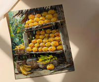 Sri Lanka Fruit Stand Art, Tropical Summer Decor - Colorful Market