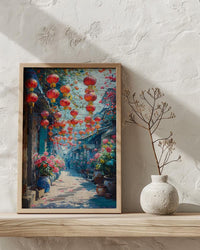 Singapore Chinatown Art, Sunny Market Decor - Traditional Herb Print