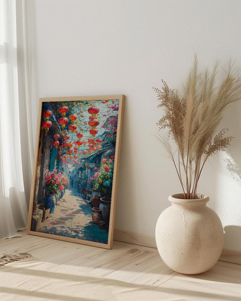 Singapore Chinatown Art, Sunny Market Decor - Traditional Herb Print