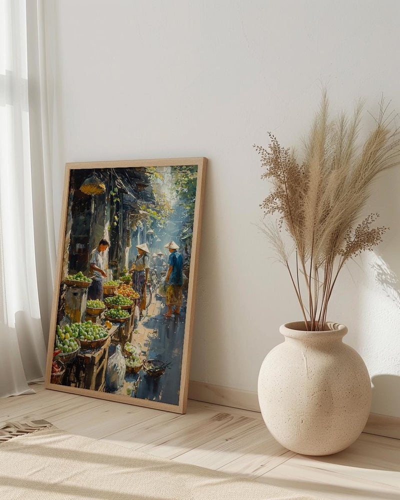 Yangon Jade Market Poster, Myanmar Summer Decor - Gemstone Art
