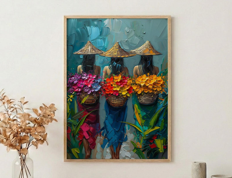 Bali Flower Market Art, Tropical Floral Decor - Summer Nature Print