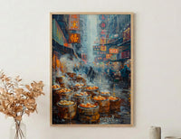 Hong Kong Street Art, Dim Sum Stall Decor - Summer Night Market
