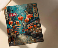 Osaka Seafood Market Art, Giant Crab Decor - Japanese Street Print