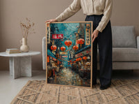 Osaka Seafood Market Art, Giant Crab Decor - Japanese Street Print
