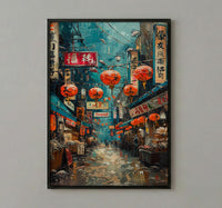 Osaka Seafood Market Art, Giant Crab Decor - Japanese Street Print