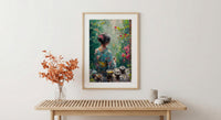 Japanese Tea Ceremony, Summer Garden Decor - Floral Kimono Print