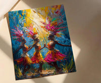 Bali Dancer Wall Art, Golden Summer Decor - Traditional Print