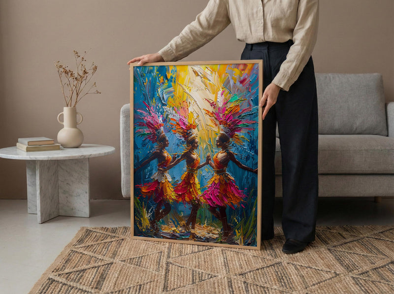 Bali Dancer Wall Art, Golden Summer Decor - Traditional Print