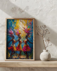 Bali Dancer Wall Art, Golden Summer Decor - Traditional Print