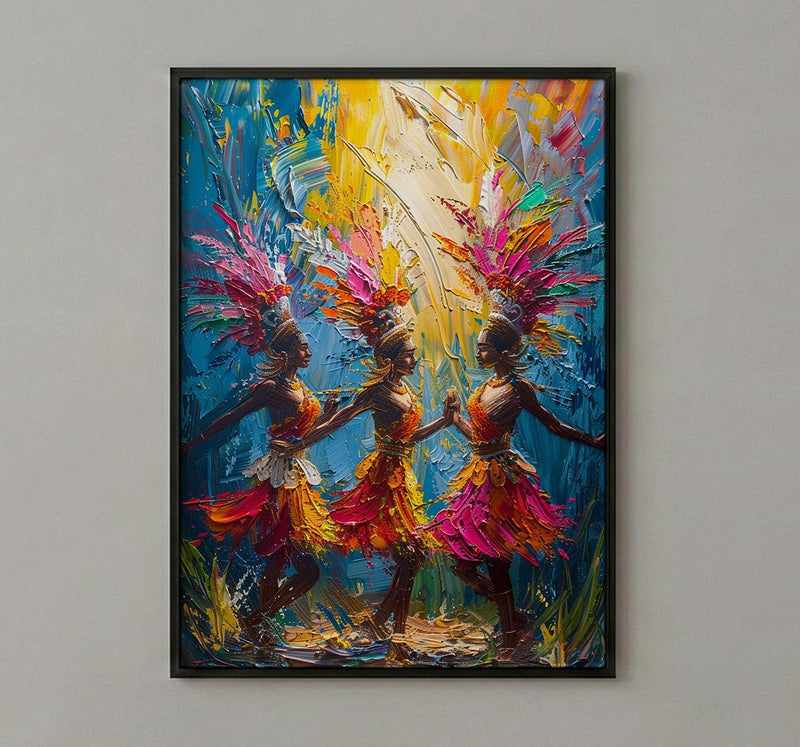 Bali Dancer Wall Art, Golden Summer Decor - Traditional Print