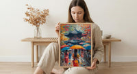 Korean Hanbok Print, Palace Garden Decor - Seoul Summer Art