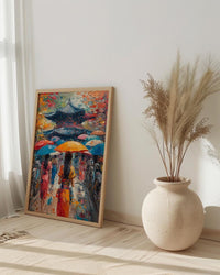 Korean Hanbok Print, Palace Garden Decor - Seoul Summer Art