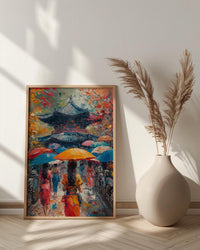 Korean Hanbok Print, Palace Garden Decor - Seoul Summer Art