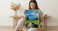 Mount Fuji Wall Art, Green Tea Field - Japan Landscape Print