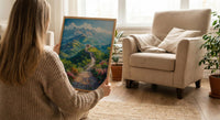 Great Wall Poster, Green Mountain Decor - China Summer Art