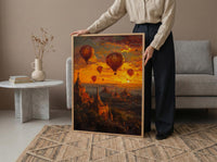 Bagan Balloon Print, Ancient Temple Decor - Myanmar Sunset