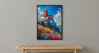 Potala Palace Art, Tibet Mountain Decor - Colorful Flag Print