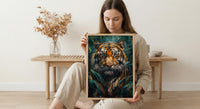 Bengal Tiger Art Print, Lush Jungle Decor - Indian Wildlife Poster