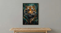 Bengal Tiger Art Print, Lush Jungle Decor - Indian Wildlife Poster