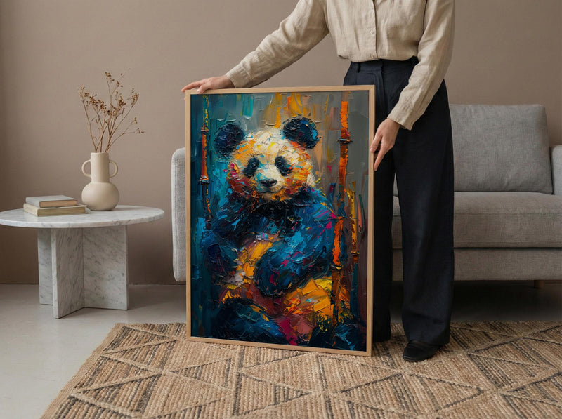 Giant Panda Wall Art, Bamboo Forest Decor - Cute Animal Print