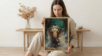 Thai Elephant Art Print, Tropical Jungle Decor - Splashing Water