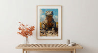 Komodo Dragon Poster, Indonesia Travel Decor - Rugged Island Art