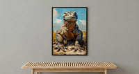 Komodo Dragon Poster, Indonesia Travel Decor - Rugged Island Art