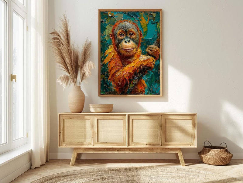 Orangutan Art Print, Borneo Jungle Decor - Tropical Canopy Poster