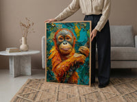 Orangutan Art Print, Borneo Jungle Decor - Tropical Canopy Poster