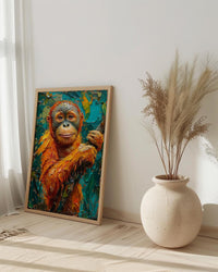 Orangutan Art Print, Borneo Jungle Decor - Tropical Canopy Poster