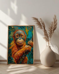 Orangutan Art Print, Borneo Jungle Decor - Tropical Canopy Poster